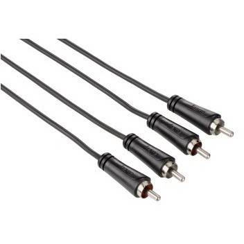 2x RCA Male - 2x RCA Male, 3m, negru, 122273