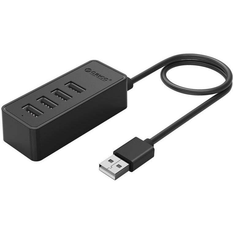 4 porturi, USB 2.0, Negru