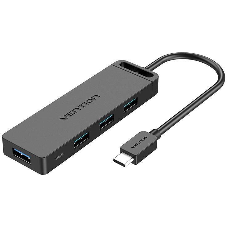 5in1 cu 4 porturi USB 3.0 și cablu USB-C TGKBD 0,5m Negru