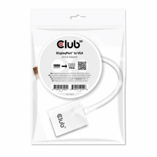 Adaptor activ CLUB3D CAC-2003, Displayport la VGA, 120x120x25 mm