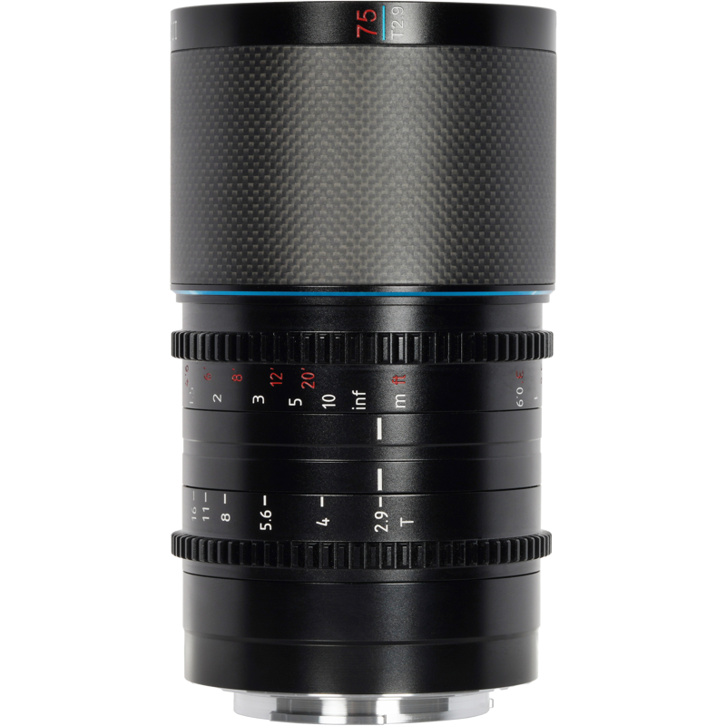 Anamorphic Lens Saturn 75mm T2.9 1.6x Carbon Fiber Full Frame E-Mount (Blue Flare)