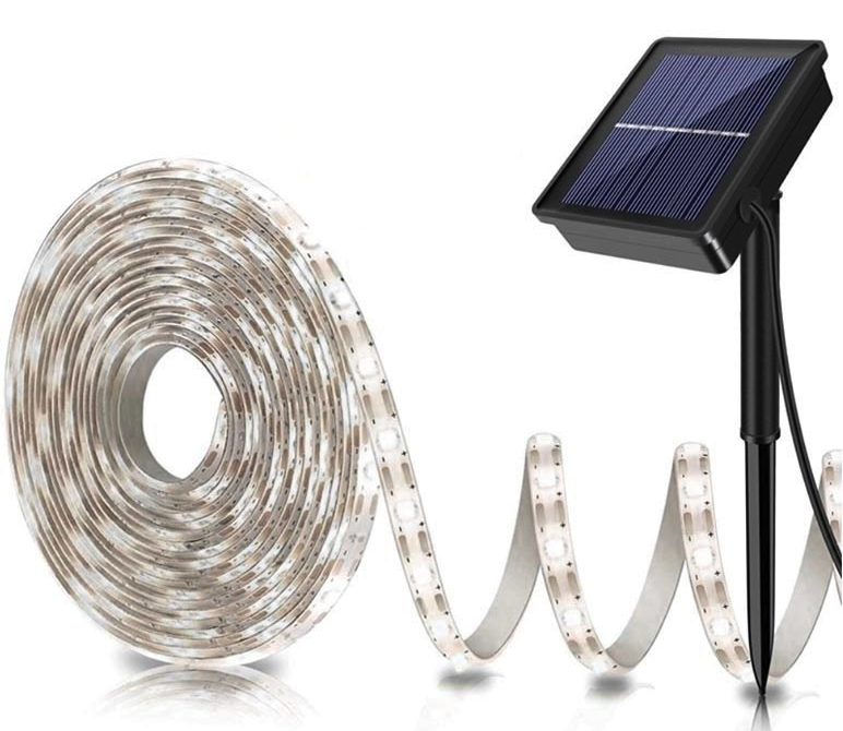 Banda led solara RGB cu panou solar si 5 moduri de iluminat