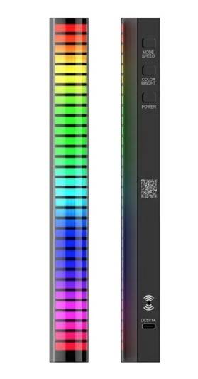 Bara RGB LED Lumini De Ritm EDAR Cu Activare Sonora Negru