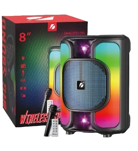 Boxa Portabila 8 KTS-1766 RGB cu Microfon si Telecomanda