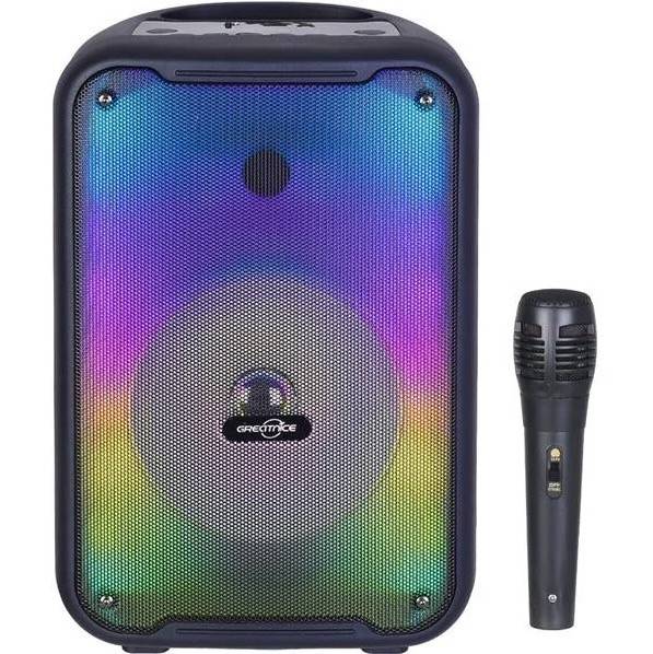 Boxa Portabila GTS-1726 Bluetooth 8 Inchi Lumini LED RGB cu Microfon