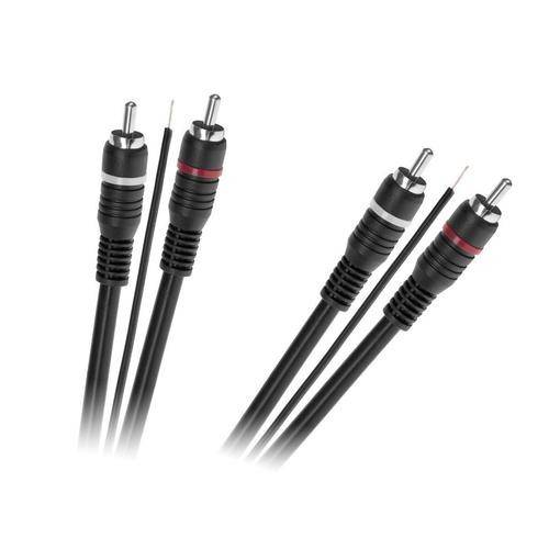 Cablu audio 2 x RCA la 2 x RCA, Fir de control, Negru