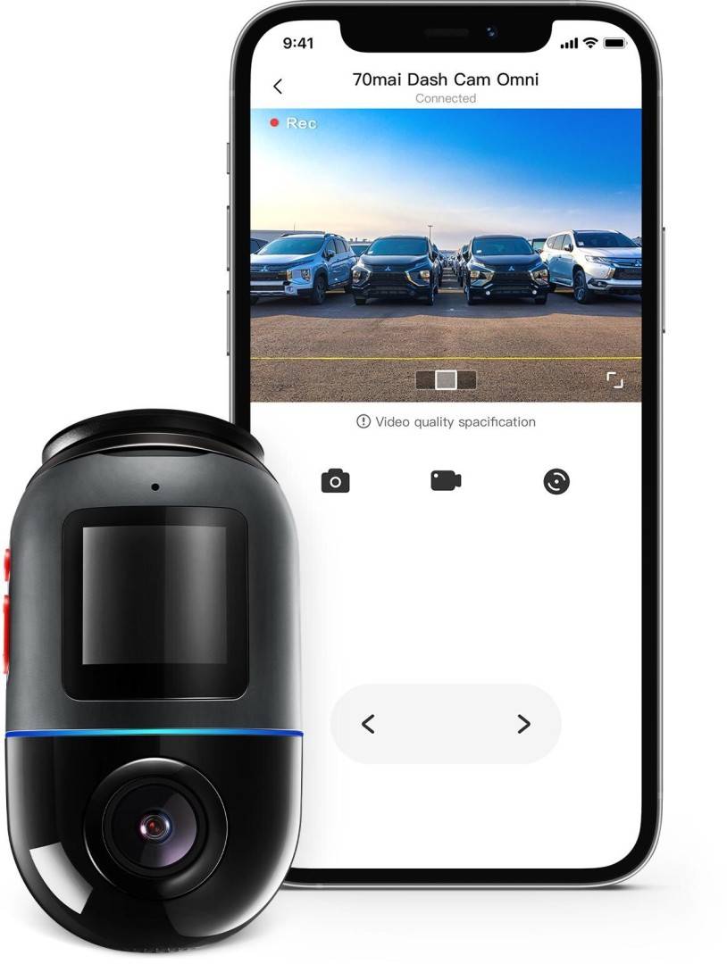 Camera auto 70mai Omni 360 Dash Cam, filmare 360⁰, 64GB, detectie AI miscare, GPS&ADAS, control vocal, X200