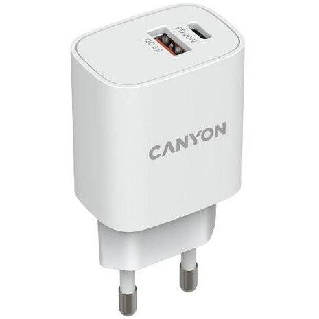 Canyon Incarcator retea Canyon CNE-CHA20W04, USB Type-A, USB Type-C, Alb