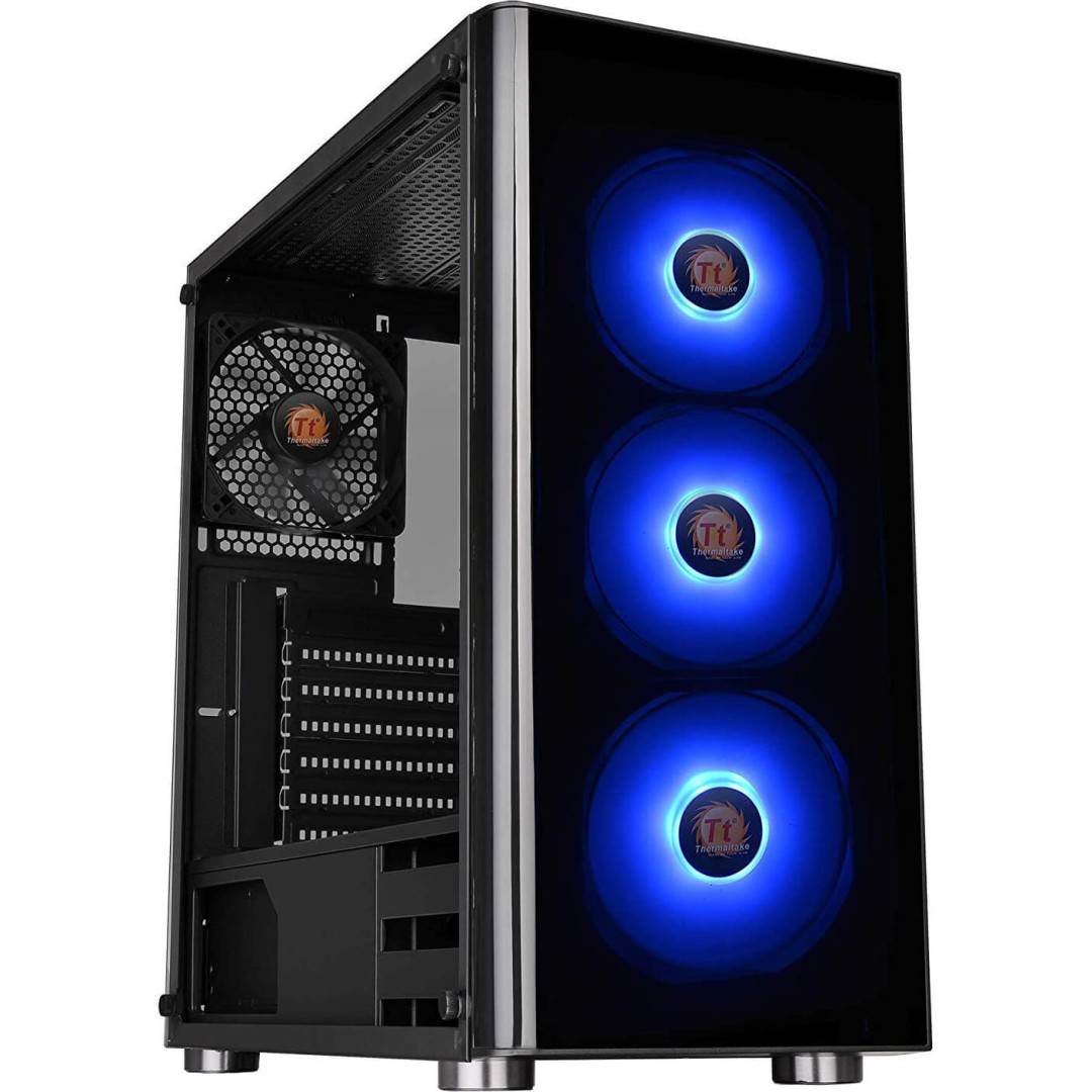 Carcasa Thermaltake V200 Tempered Glass RGB, Negru