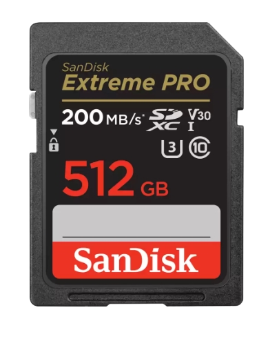 Card de memorie SanDisk Extreme Pro SDXC, 512GB, UHS-I U3, Clasa 10, V30