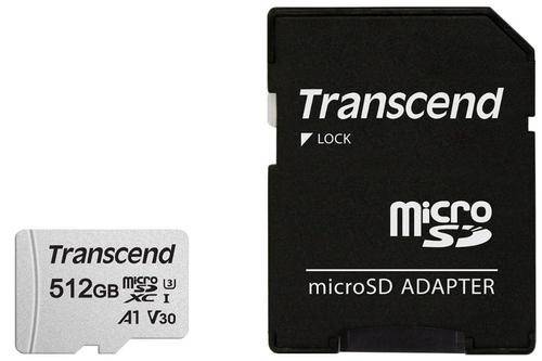 Card de memorie Transcend TS512GUSD300S-A, 512GB, UHS-I U3, A1 microSD cu Adaptor SD