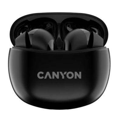 Casti True Wireless Canyon TWS-5, Bluetooth, In-Ear, Microfon (Negru)