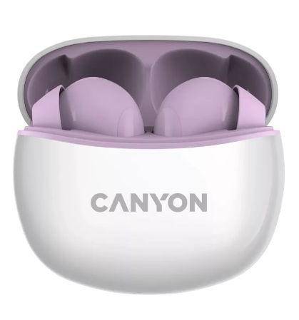 Casti True Wireless Canyon TWS-5, Bluetooth, In-Ear, Microfon (Violet)