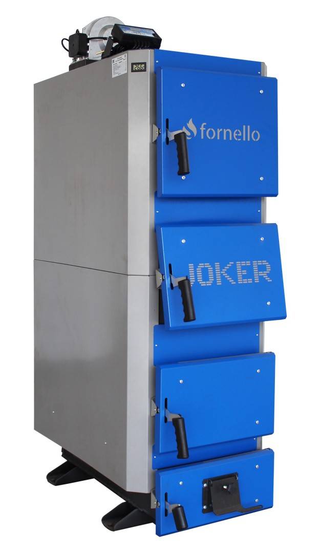 Cazan (centrala) pe combustibil solid, (lemn, carbune), Fornello JOKER 42 kW, cu Ventilator si Automatizare