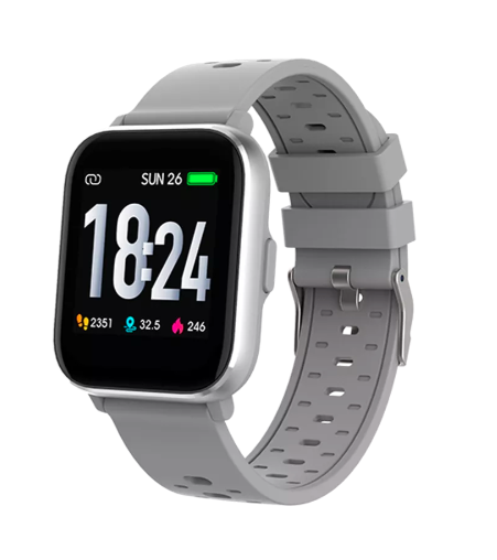 Ceas activity tracker Denver SW-162, Display IPS 1.4inch, Bluetooth, Bratara Silicon, Rezistent la apa IP67 , Android/iOS (Gri)