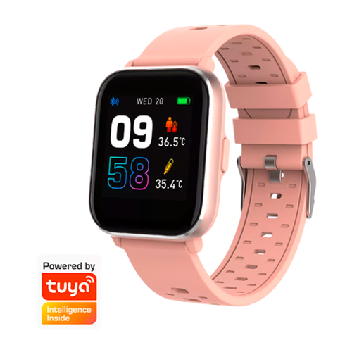 Ceas activity tracker Denver SW-164, Display IPS 1.4inch, Bluetooth, Bratara Silicon, Rezistent la apa IP68, compatibil Tuya, Android/iOS (Roz) 