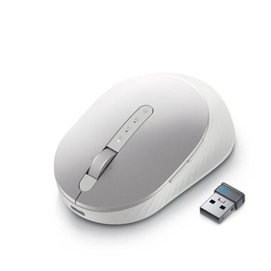 Dell Mouse wireless Dell Premier MS7421W, reincarcabil USB-C, 2.4GHz&Bluetooth 5.0, multidevice, Argintiu