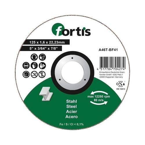 Disc de debitat otel/inox 125x1.6mm, Fortis