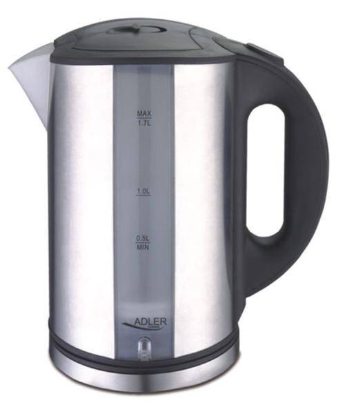 Fierbator de apa Adler AD 1216, 2000 W, 1.7 L (Negru/Argintiu)