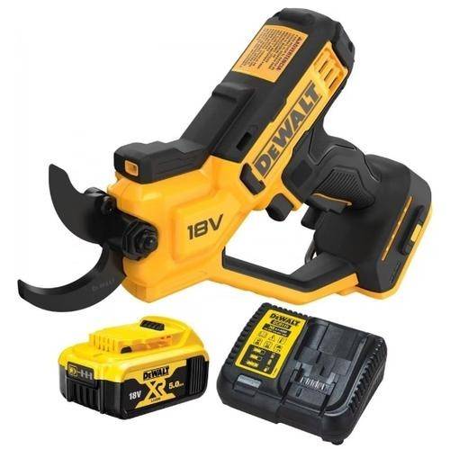 Foarfeca electrica de gradina DeWalt DCMPP568P1-QW, 18 V, 5.0 Ah, 38 mm, acumulator li-ion (Galben/Negru)