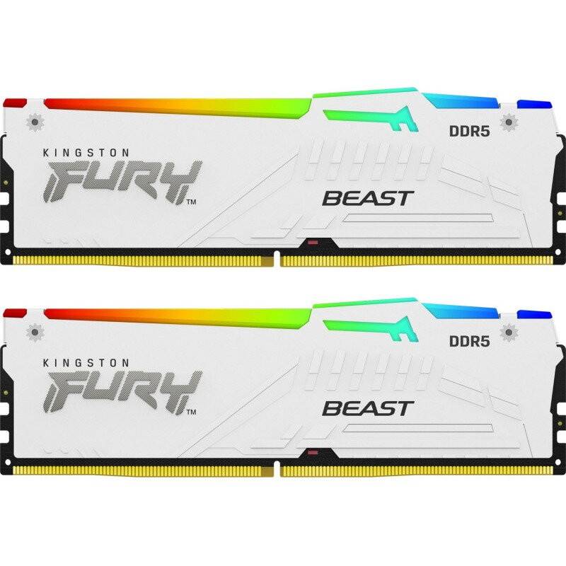 FURY Beast RGB White 64GB DDR5 5600MHz CL36 Dual Channel Kit