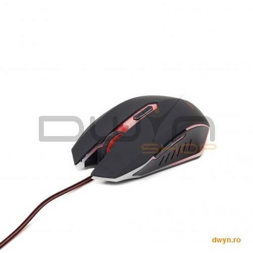 GEMBIRD Mouse gaming USB, 2400 dpi, red