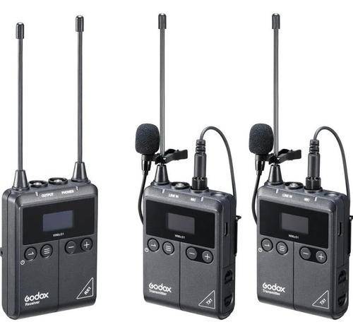 Godox WMicS1 Kit Sistem Wireless UHF cu 2 Transmitatoare cu Microfoane Lavaliera si 1 Receptor