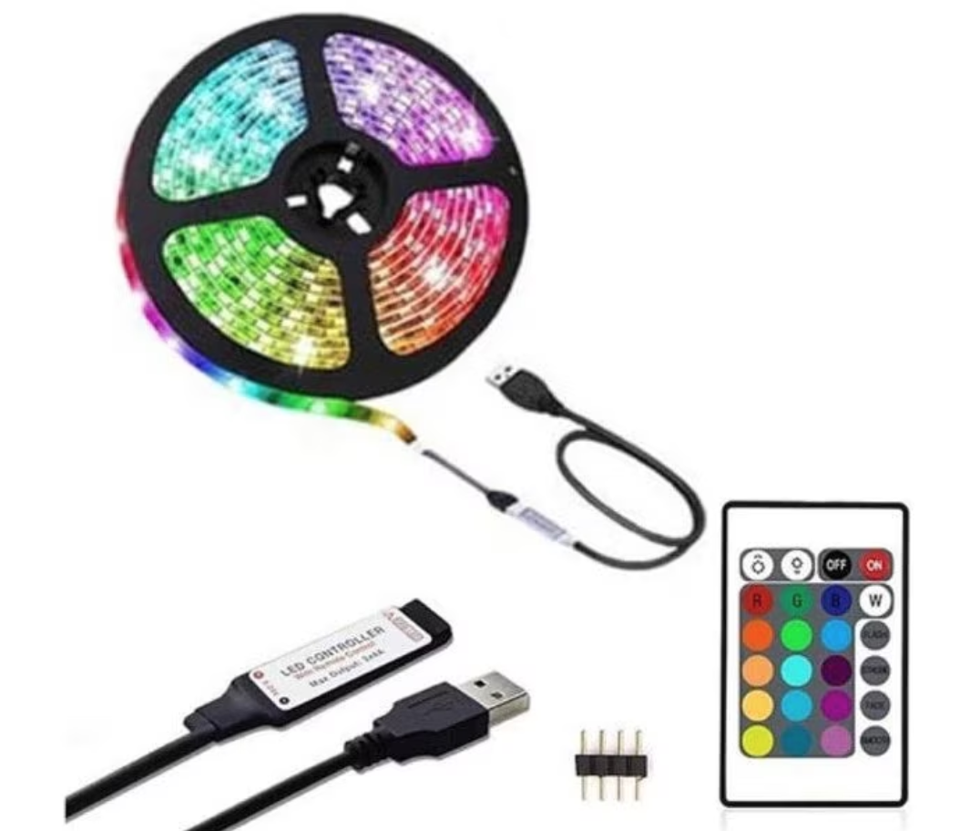 Kit Banda Led RGB cu USB lungime 2M telecomanda pentru TV PC Auto Casa Iluminat decorativ Q DT20