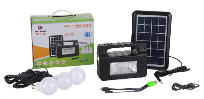 Kit cu panou solar EP-0138 cu difuzor 3 becuri6V - 3.2W