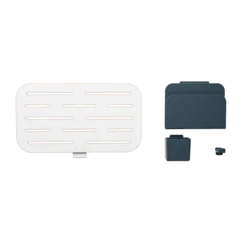 Kit organizator pentru birou Leitz Ergo, (max.3.5 cm), 42x25 cm, include 3 suporți pentru accesorii, alb