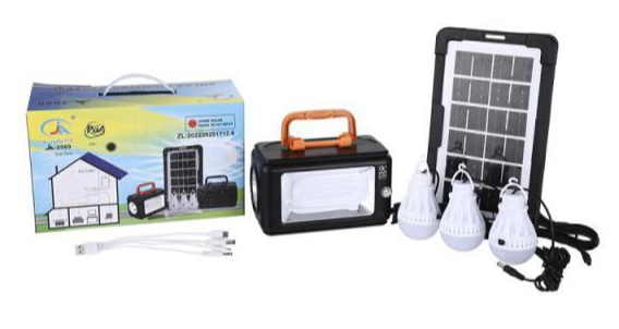 Kit solar pentru iluminare LED JA2009 cu 3 becuri si panou solar