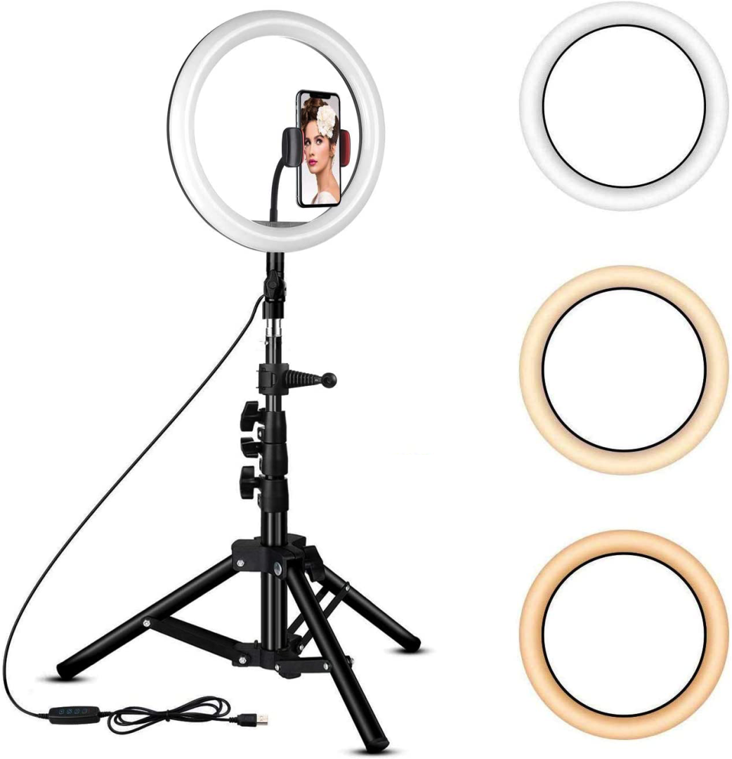 Lampa Ring Light LED 10 Circulara cu Lumina rece / naturala / calda