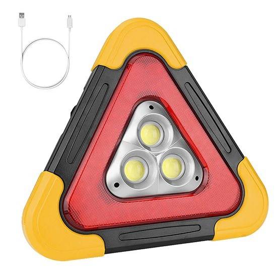 Lampa Semnalizare Led Triunghi Cob cu Lupa (3 led-uri)