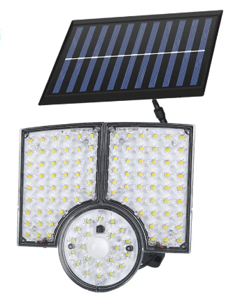 Lampa solara cu 3 casete reglabile senzor de miscare si 112 LED