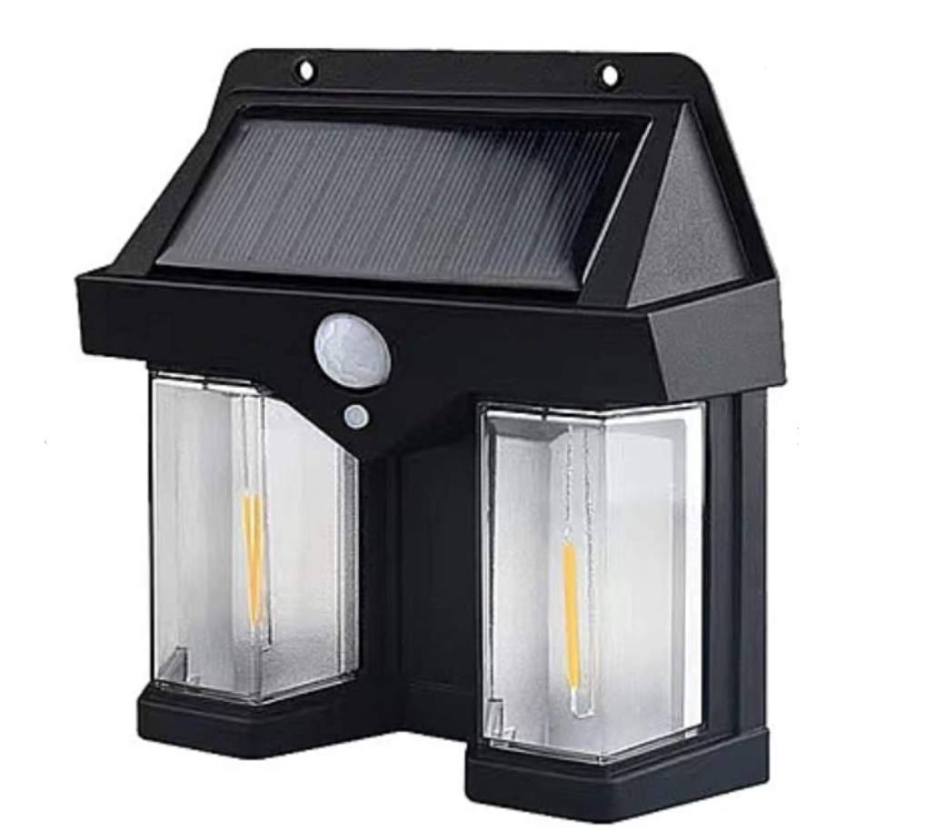 Lampa solara de perete dubla CB 228 AX cu senzor de miscare