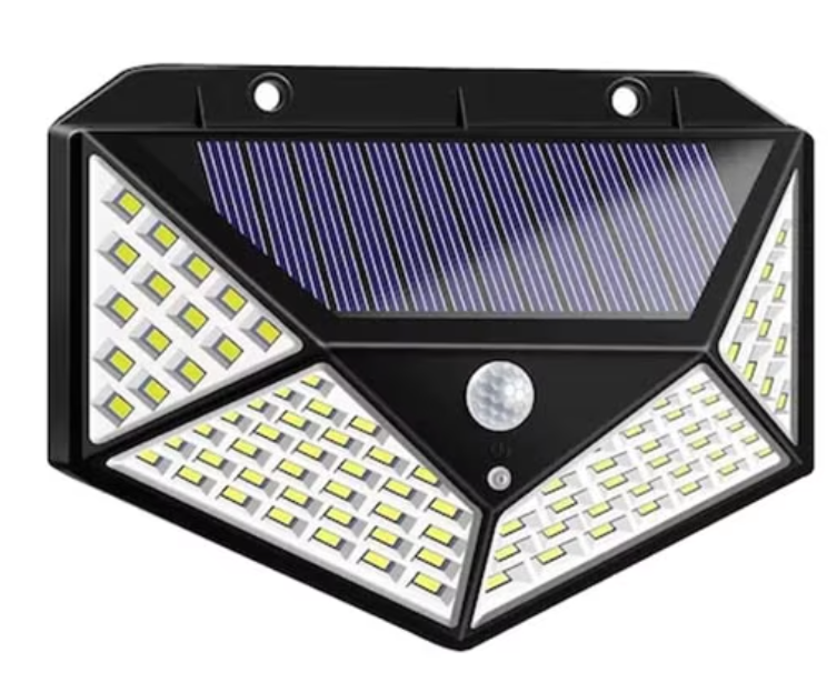 Lampa Solara Senzor De Miscare 100 LED 120 Grade Baterie 18650