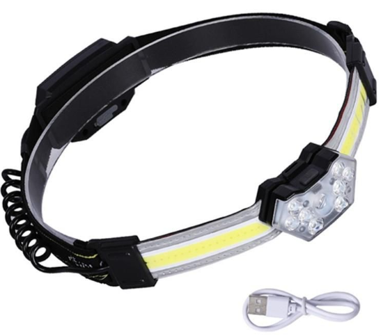 Lanterna de cap 1 COB plus 9 LED, Waterproof, 600lumeni