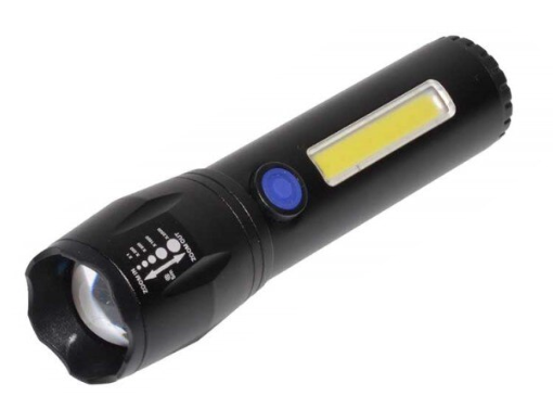 Lanterna TD-C81 cu LED CREE 3 W, LED lateral COB 3 W, acumulator integrat, zoom telescopic