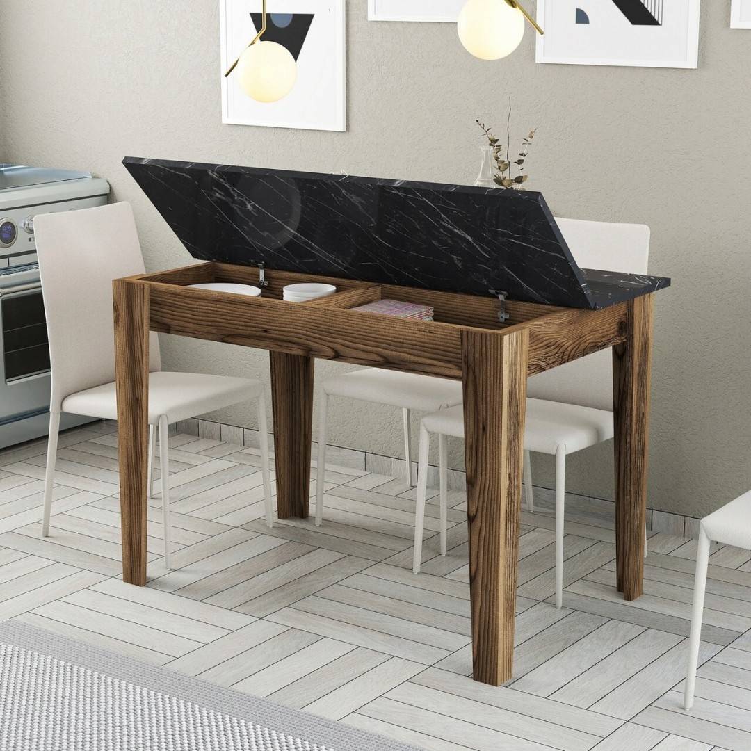 Masa de bucatarie, Hommy Craft, Kiev 509, PAL, Nuc / Negru