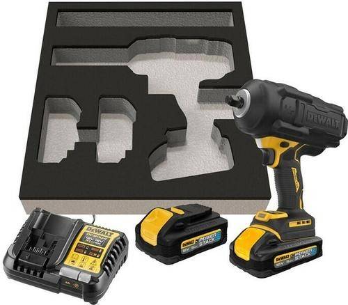 Masina de insurubat cu impact DeWalt DCF961H2G-QW, 2 acumulatori li-ion, 18 V, 5.0 Ah, 1200 rpm, 1626 Nm, incarcator, insertie spuma (Galben/Negru)