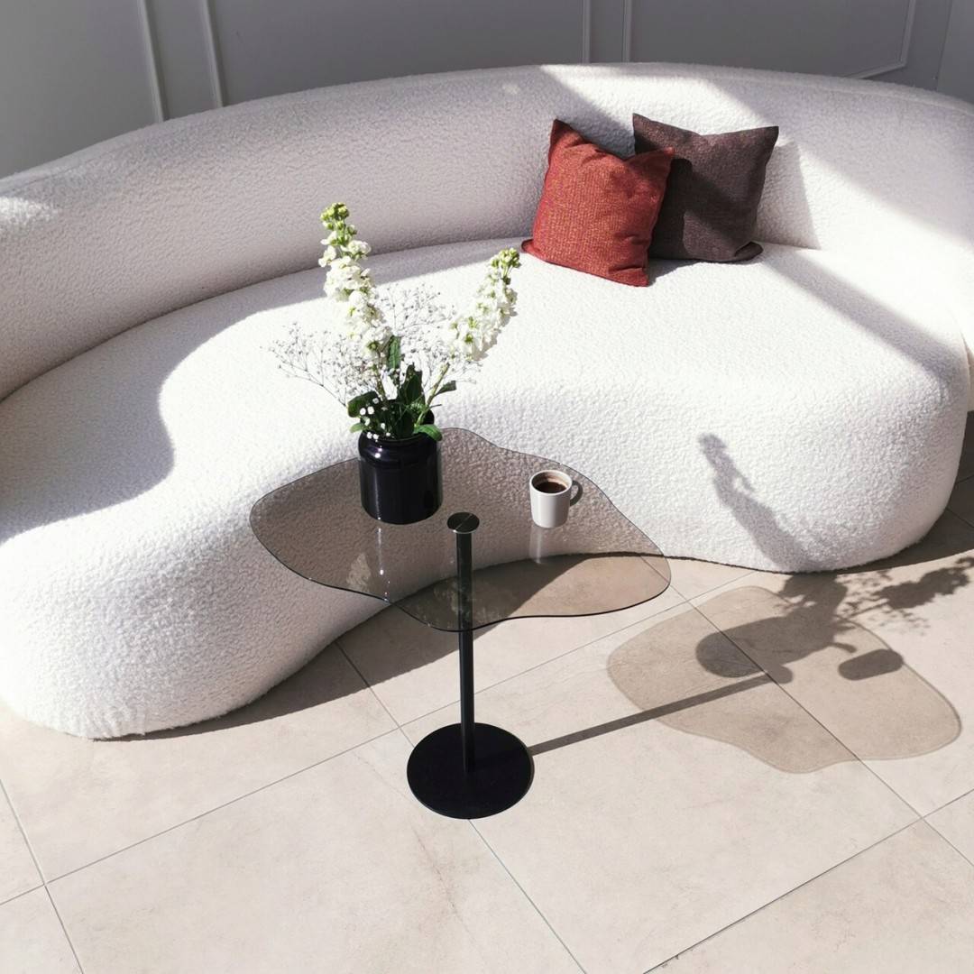 Masuta de cafea, Neostill, Dior, 60x50x45 cm, Sticla temperata, Negru