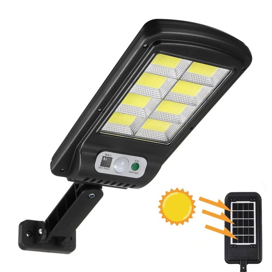 Mini Proiector 160 LED COB 8 CASSETE cu panou solar senzor de miscare si lumini