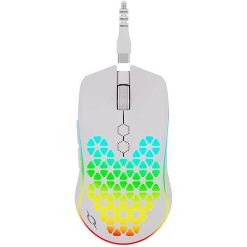 Mouse Gaming Wireless AQIRYS Polaris, 16000 DPI, USB, iluminare RGB (Alb)