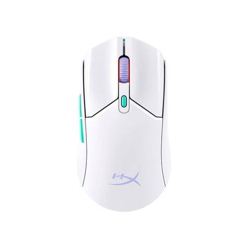 Mouse gaming wireless HyperX Pulsefire Haste 2 Core, 12000 DPI, ultrausor (70 g), 2,4GHz/Bluetooth 5.2, autonomie pana la 100 de ore, 6 butoane, software NGENUITY, PTFE skates, Alb