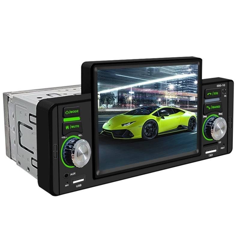 MP5 Player Auto Techstar® 5001, Ecran 5 inch, 1280x480P, Compatibil Apple Carplay/Android Auto, Bluetooth, Mirror Link, Card TF, USB, AUX, Negru