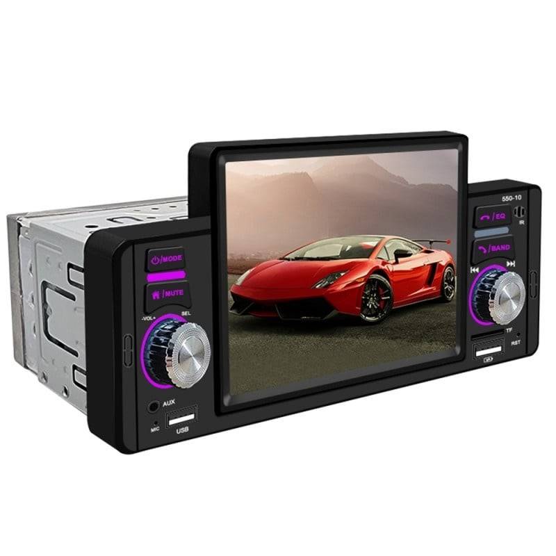 MP5 Player Auto Techstar® 5001, Ecran 5 inch, 1280x480P, Compatibil Apple Carplay/Android Auto, Bluetooth, Mirror Link, Card TF, USB, AUX, Negru