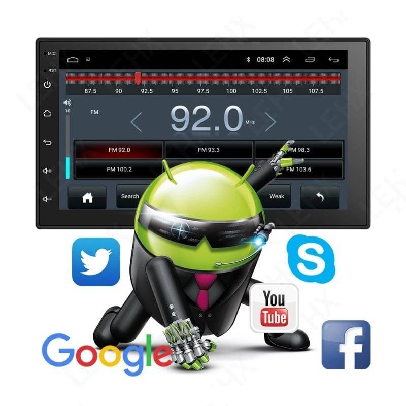 Navigatie Auto Multimedia 7168 Techstar® 2DIN Android 8.1 GPS Radio Wi-Fi Display 7 Quad Core MP5 Player