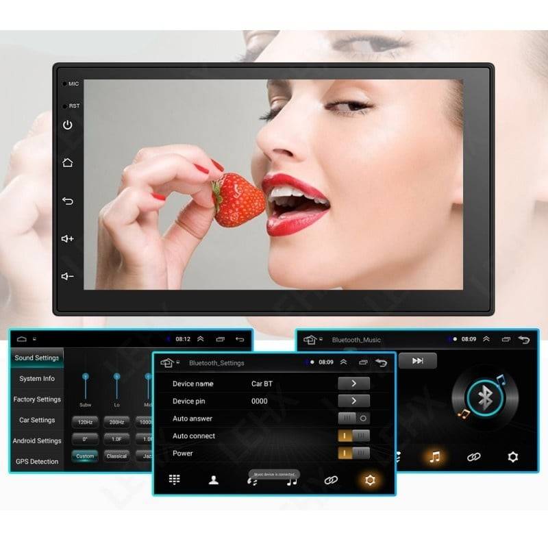 Navigatie Auto Multimedia 7168 Techstar® 2DIN Android 8.1 GPS Radio Wi-Fi Display 7 Quad Core MP5 Player