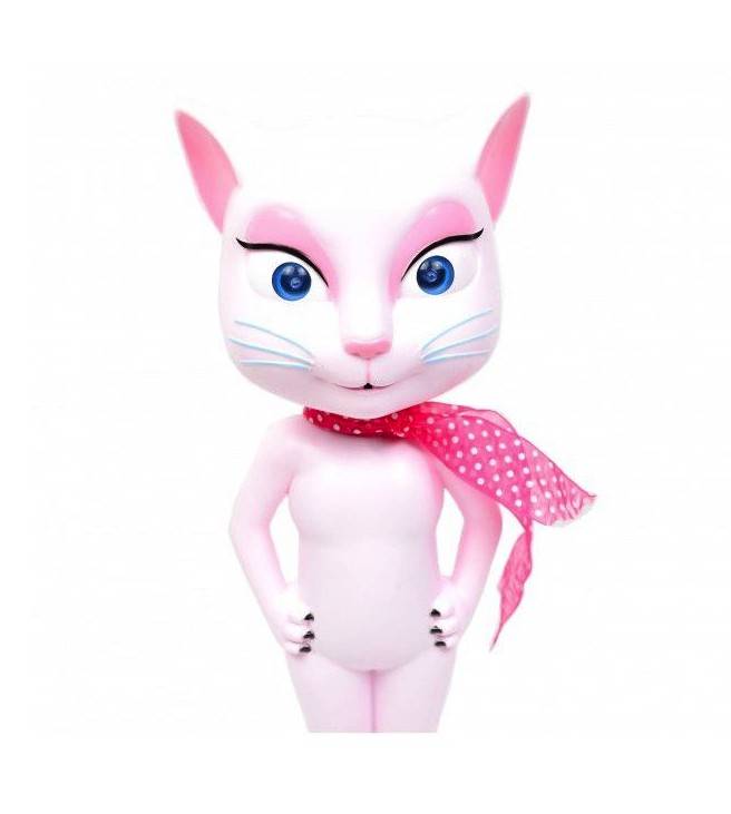 Pisicuta vorbitoare Talking Angela ROZ cu sunete si lumini - 30 cm