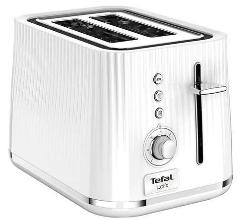 Prajitor paine TEFAL Loft TT761138, 2 felii, 850 W (Alb/Argintiu)